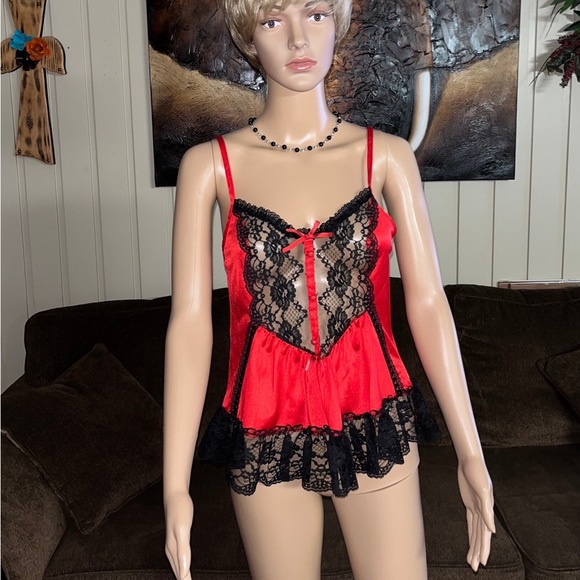 Stroke Of Midnight • Red/ Black • Sexy • Small • Teddy Lingerie - Picture 6 of 16